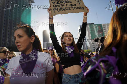 Protest to mark the International Day for the Elimination of Violence Against Women, in Mexico City