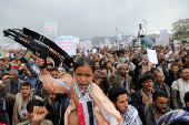 Protesters rally to show support to Palestinians, in Sanaa