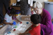 Senator Elizabeth Warren tours Head Start School