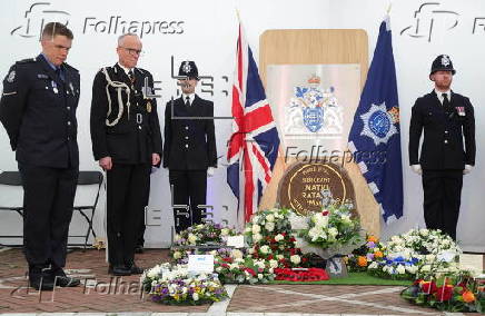 Memorial stone dedicated to police Sergeant Ratana killed in Croydon police station in 2020