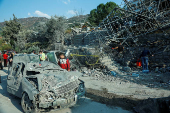 Aftermath of an Israeli strike, in the town of Almat