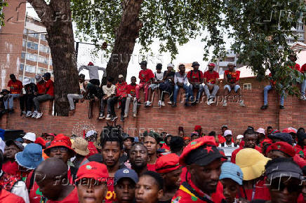 Members of the Economic Freedom Fighters (EFF) protest in Johannesburg