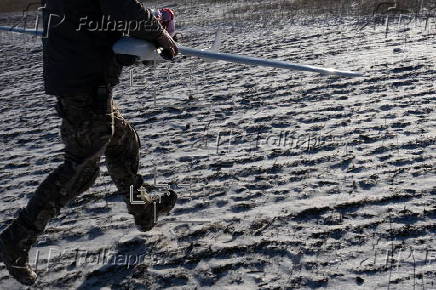 Ukrainian forces conduct aerial reconnaissance near the frontline in eastern Ukraine