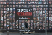 Billboard in Jerusalem calls for release of Israeli hostages held in Gaza