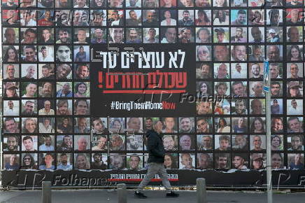 Billboard in Jerusalem calls for release of Israeli hostages held in Gaza