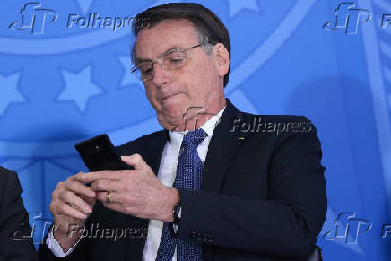 O presidente Jair Bolsonaro em evento no Planalto