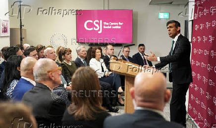 British Prime Minister Rishi Sunak gives a speech on welfare reform, in London