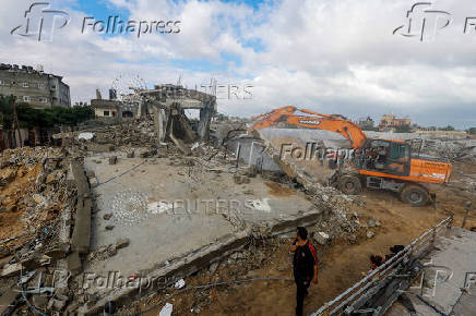 Site of an Israeli strike on a house in Rafah, in the southern Gaza Strip