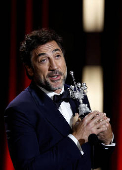 Spanish actor Javier Bardem receives the Donostia Award for lifetime achievement at the San Sebastian Film Festival