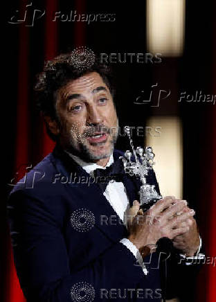 Spanish actor Javier Bardem receives the Donostia Award for lifetime achievement at the San Sebastian Film Festival