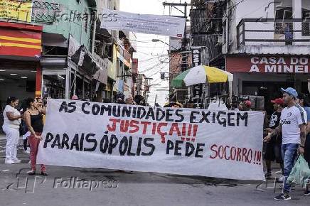 Moradores de Paraispolis fazem protesto aps ao policial terminar com nove mortos em pancado
