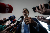 O ministro da Fazenda, Fernando Haddad, durante entrevista 