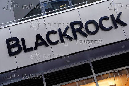 FILE PHOTO: The BlackRock logo is pictured in New York City