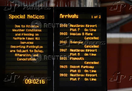 Train cancellations due to Storm Bert in London