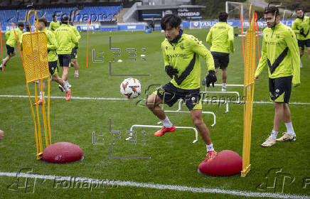 Entrenamiento de la Real Sociedad previo al encuentro frente al Dinamo de Kiev