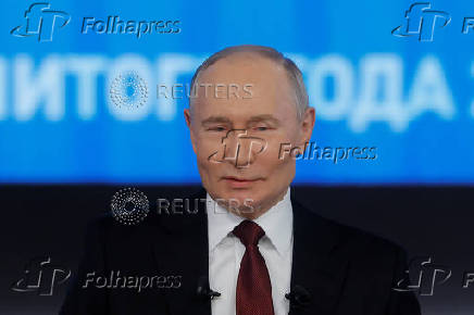 Russia's President Putin holds the annual press conference in Moscow