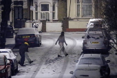 Snowfall in London amidst nationwide warnings for heavy snow and ice