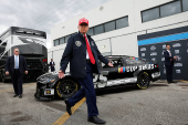 U.S. President Trump attends the Daytona 500 race in Daytona Beach