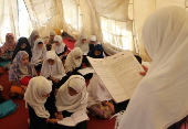 Afghan girls attend primary schools after summary holidays in Kandahar