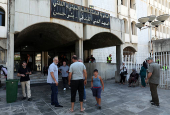 Internally displaced people shelter at the Technical Institute of Bir Hassan, in Beirut