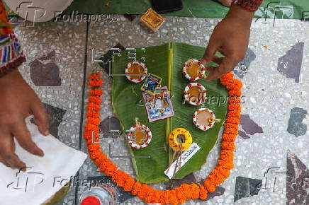 Hindu devotees take part in Rakher Upobash ritual, in Dhaka