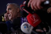 Presidential candidate Georgescu makes statements to the press in Izvorani