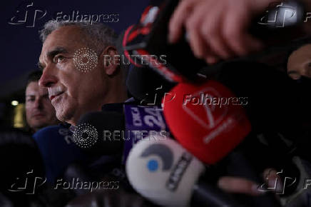 Presidential candidate Georgescu makes statements to the press in Izvorani