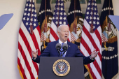 U.S. President Joe Biden delivers remarks at the White House