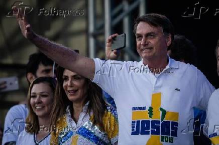 Jair Bolsonaro durante a 27 edio Marcha para Jesus 2019, em SP