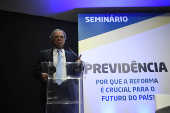 Paulo Guedes fala sobre a reforma da Previdncia durante seminrio em Braslia (DF)