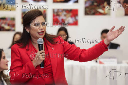 Honduras Defence Minister Rixi Moncada registers as presidential pre-candidate for LIBRE ruling party, in Tegucigalpa