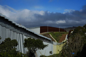 A view of the primary and secondary Mexico-U.S. border fence at Playas Tijuana