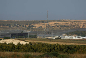 FILE PHOTO: A general view of the Erez Crossing with the Gaza Strip in the background after the Israeli cabinet approved the reopening of the crossing into northern Gaza