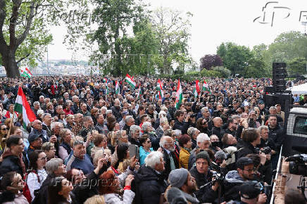 Protest to demand the resignation of the Hungarian Interior Minister Sandor Pinter and reforms in the child-protection system, in Budapest
