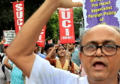 Leftist activists protest against Israel and US in Kolkata