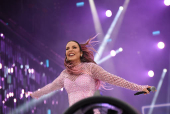 A cantora Ivete Sangalo abrindo o Palco Mundo, no Rock in Rio 2024