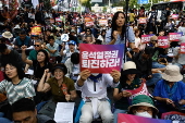 Rally calling for South Korean president's resignation in Seoul