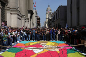 Catholic faithul celebrate the Lord of Miracles, in Lima