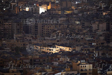 General view of residential buildings in Beirut's southern suburbs