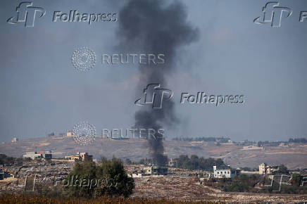 Smoke rises in southern Lebanon, near the Israel-Lebanon border