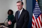 National Security Advisor Jake Sullivan speaks at a press briefing at the White House in Washington