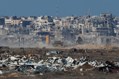 Israeli military vehicles manoeuvre inside the Gaza Strip, in southern Israel