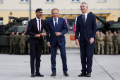British Prime Minister Rishi Sunak and NATO Secretary General Jens Stoltenberg visit Warsaw
