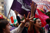 Demonstration to mark International Day for the Decriminalization and Legalization of Abortion, in Sao Paulo