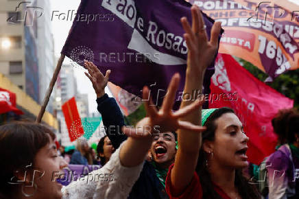 Demonstration to mark International Day for the Decriminalization and Legalization of Abortion, in Sao Paulo