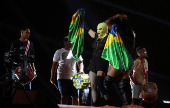 Madonna rehearses ahead of her concert at Copacabana beach, in Rio de Janeiro