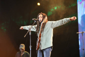 O cantor de reggae Julian Marley em show na Virada Cultural