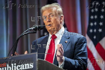 US President-elect Trump at House Republicans meeting in Washington, DC