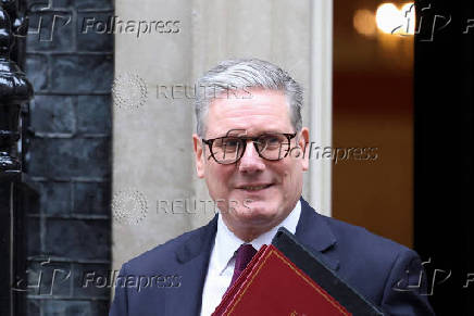 British Prime Minister Keir Starmer leaves Downing Street in London