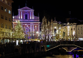 Christmas lights are illuminated in Ljubljana